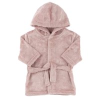 FBR305-DP: Dusty Pink Floral Embossed Hooded Robe (0-6 Months)